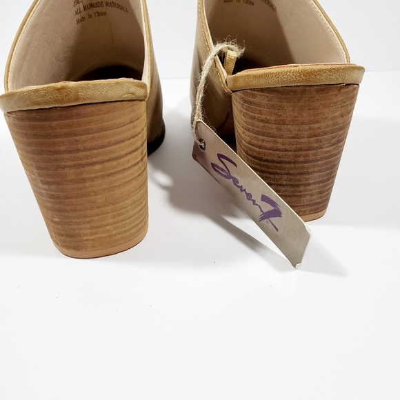Seven 7 new tan pointy mules block heel shoes 9 - Picture 4 of 8